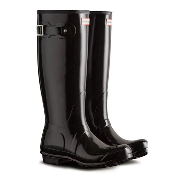 Hunter Tall Glossy Boots in Black. New. Women’s size 8. - Picture 1 of 8